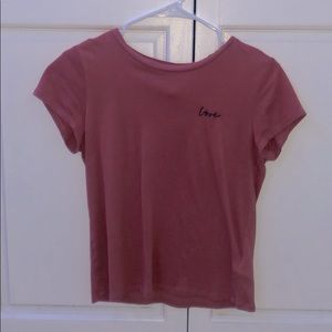 pink “love” short sleeve t shirt